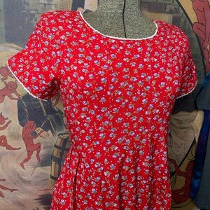 Sarah Elizabeth Vintage Floral Red Dress